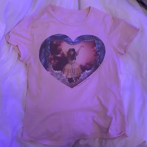 COPY - MELANIE MARTINEZ Light Baby Pink Puppet Strings Heart Graphic Band Tee